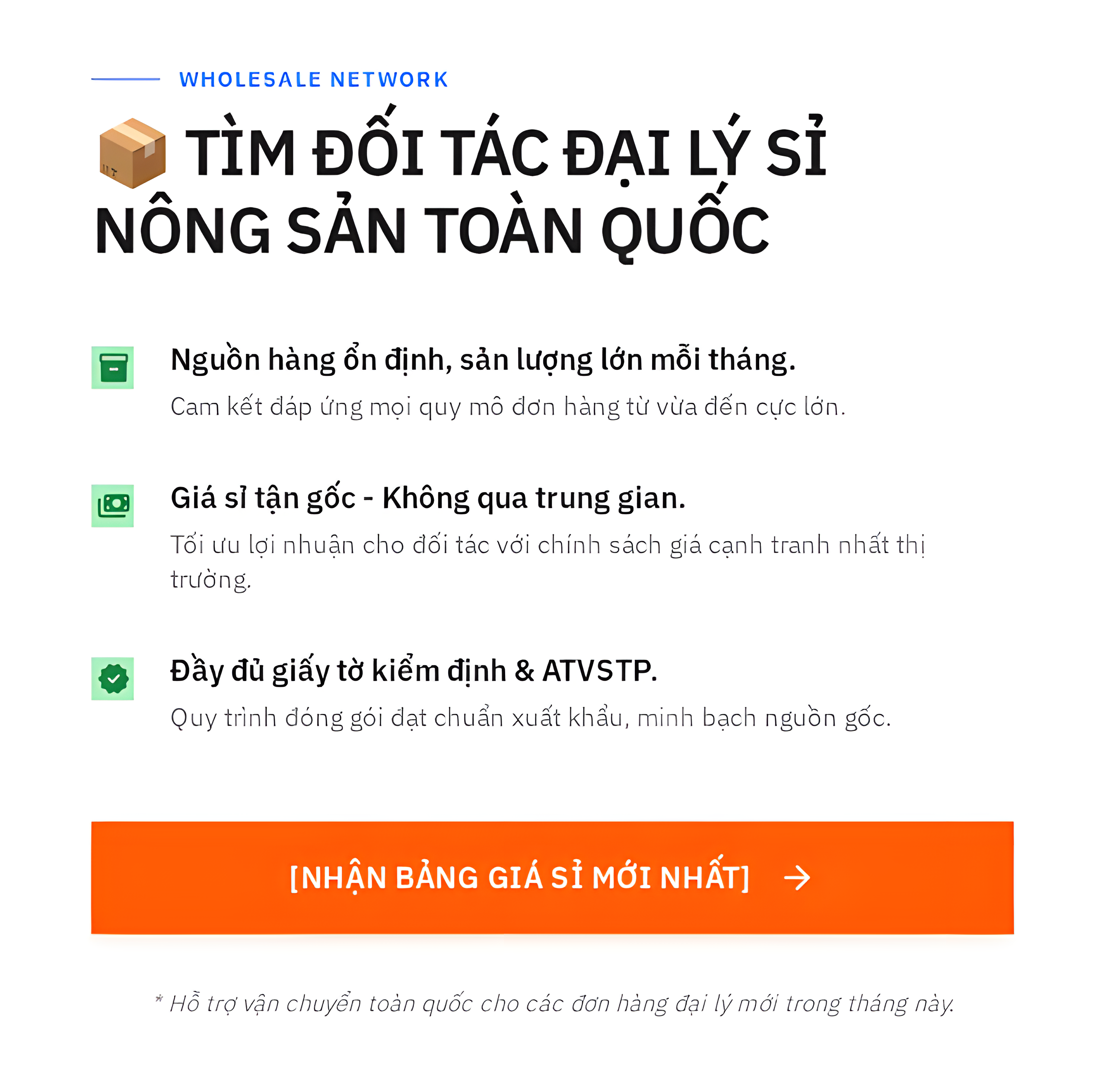 Đại lý sỉ nông sản nông sản